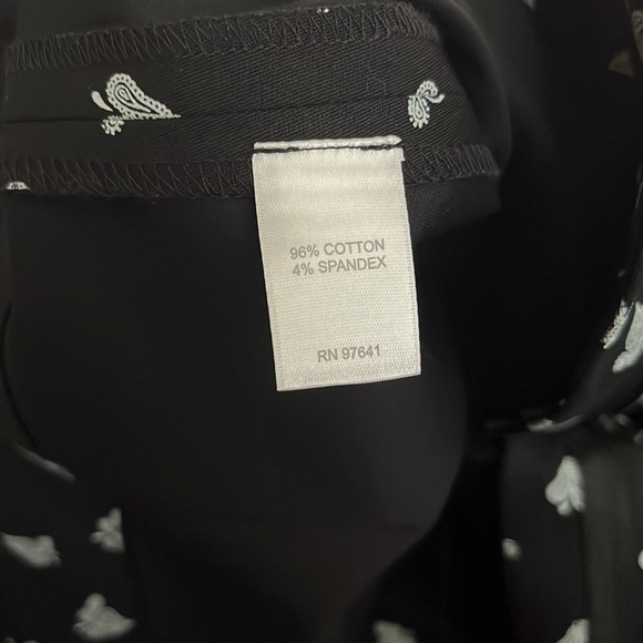 NWT J. Jill Black Paisley Print Ankle Pants Stretch Cotton Slim Straight 14P - Picture 9 of 10